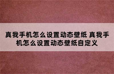 真我手机怎么设置动态壁纸 真我手机怎么设置动态壁纸自定义